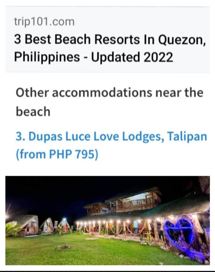 Dupas Luce Love Lodges Talipan Bagian luar foto